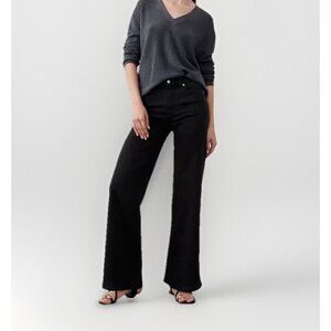 NEW Banana Republic High Rise Wide-Leg Black Denim Jeans Women's Size 29 Stretch